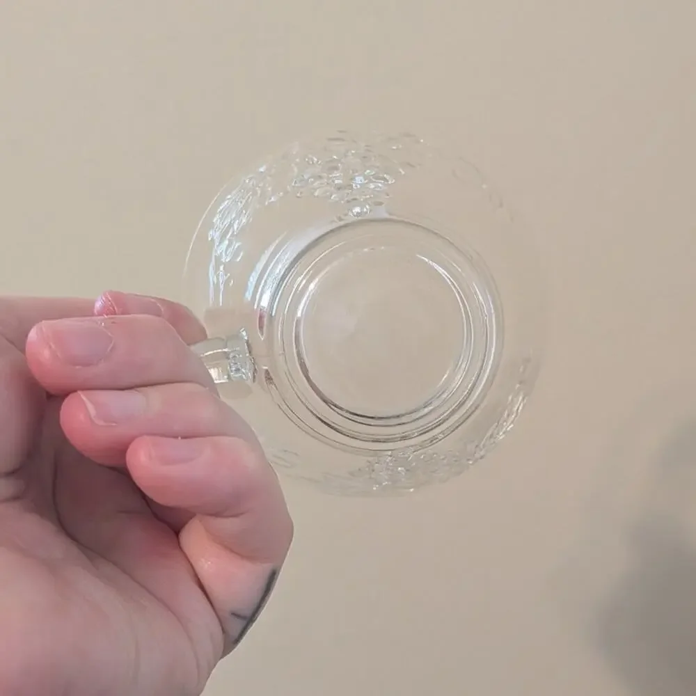 Anchor Hocking Clear Set of 3 Punch Cup With Grape And Vine Pattern